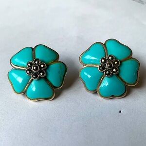 Vintage 925 Silver/Turquoise Earrings with Marcasite